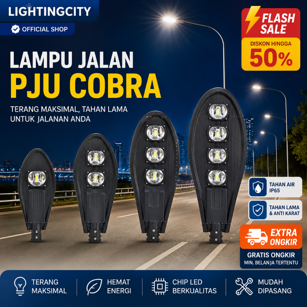 LAMPU JALAN PJU COBRA LAMPU DINDING LAMPU JALAN TERANG