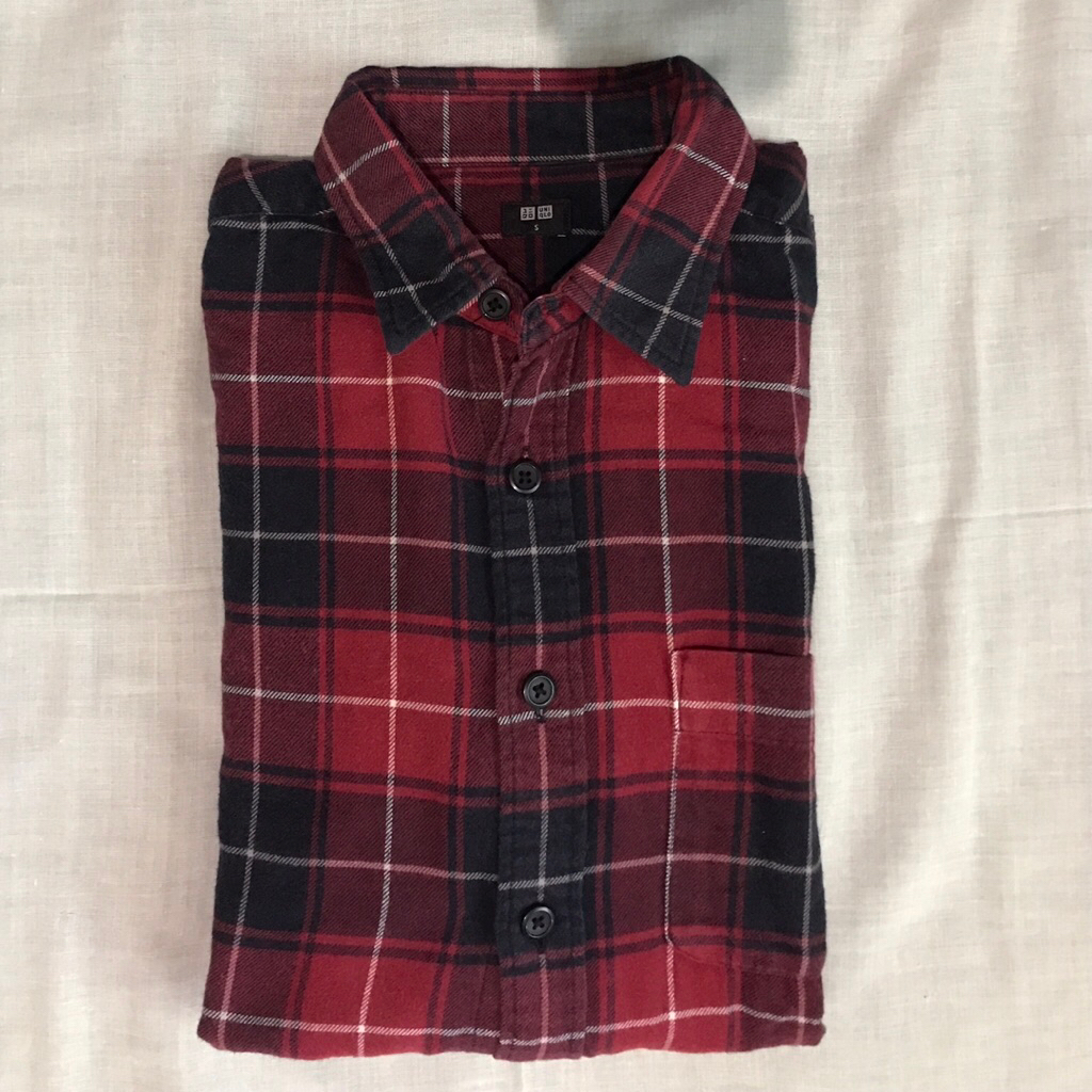 Uniqlo Kemeja Flannel Lengan Panjang Second