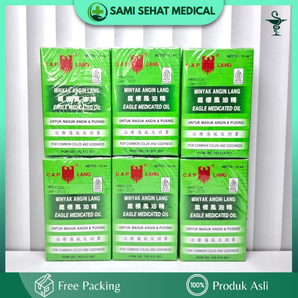 6 Pcs 6 Ml Cap Lang Minyak Angin Lang PPO