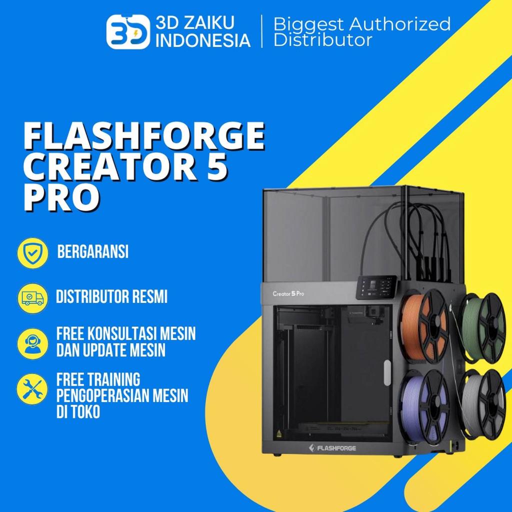 Flashforge Creator 5 Pro Toolhead Changer Multicolor 3D Printer Full Enclosure with HEPA and Carbon 