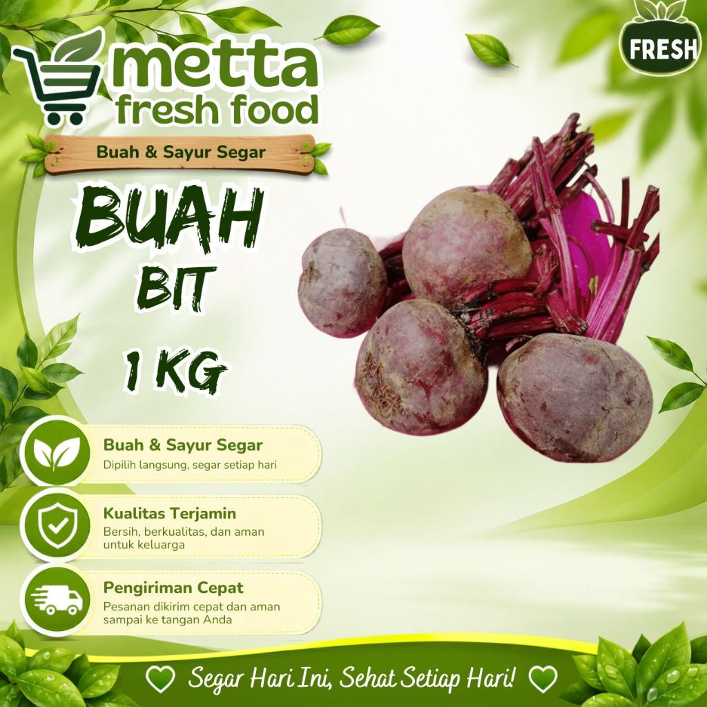 PROMO SUPER Buah bit 1 kg beet root BATU MALANG  fresh langsung dari kebun / free packing kardus