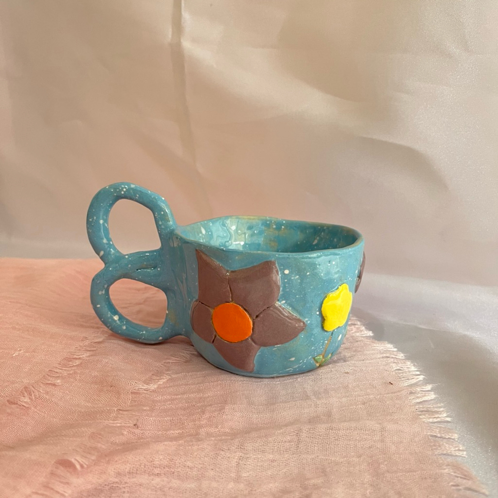 WILDFLOWER | Artisan Ceramic Mug | Mug Keramik Handmade Food Safe | Handpainted Pottery Mug