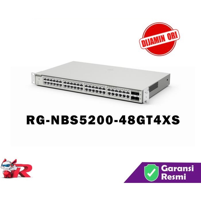 Ruijie RG-NBS5200-48GT4XS, 48-port Gigabit Layer 3 Non-PoE Switch, 4 SFP+ Uplink