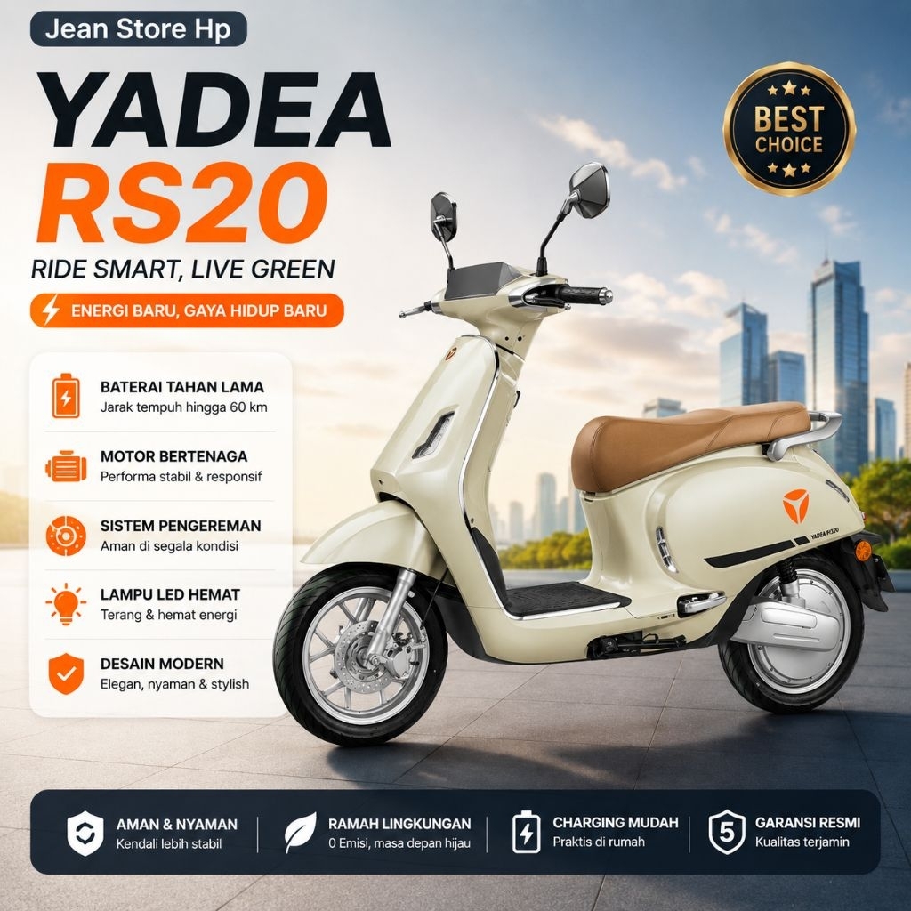 MOTOR LISTRIK YADEA RS20 ELECTRIC VEHICLE EV 1200 W