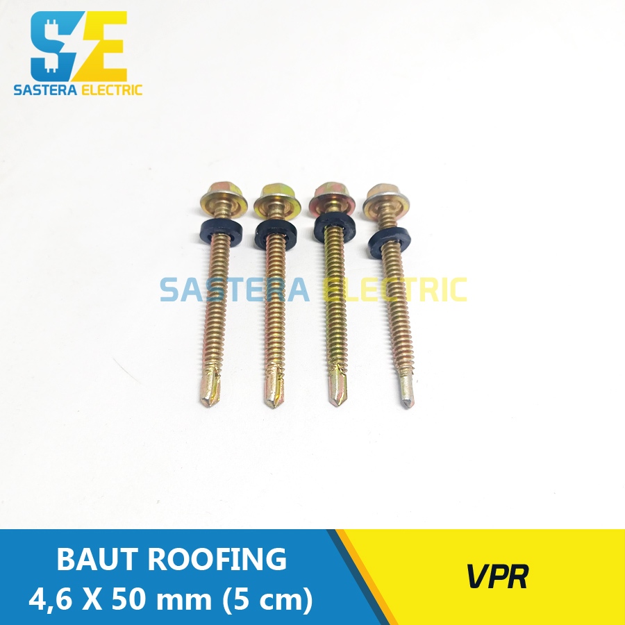 Sekrup Roofing 5 cm / Baut Roofing 5 cm / Sekrup Baja Ringan 12x50 mm Karet / Baut Atap Roofing 5 cm