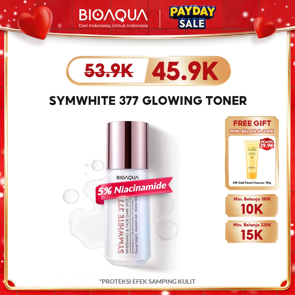BIOAQUA SymWhite 377 Whitening & Dark Spot Toner Wajah Glowing 120ml