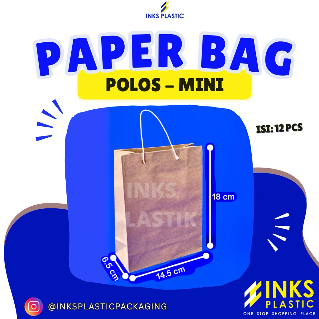 PAPER BAG COKLAT POLOS MINI (12 PCS)