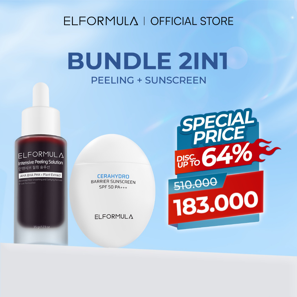 ELFORMULA Bundle 2in1 - Intensive Peeling Solution + CeraHydro Barrier Repair Sunscreen SPF 50+++ - 