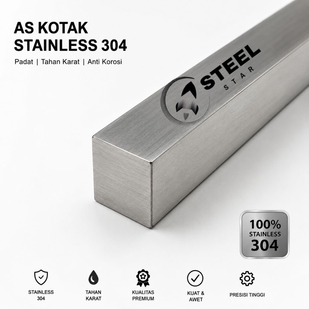 As Kotak Stainless 304 - 16MM x 16MM - AS SEGI EMPAT STAINLESS 304