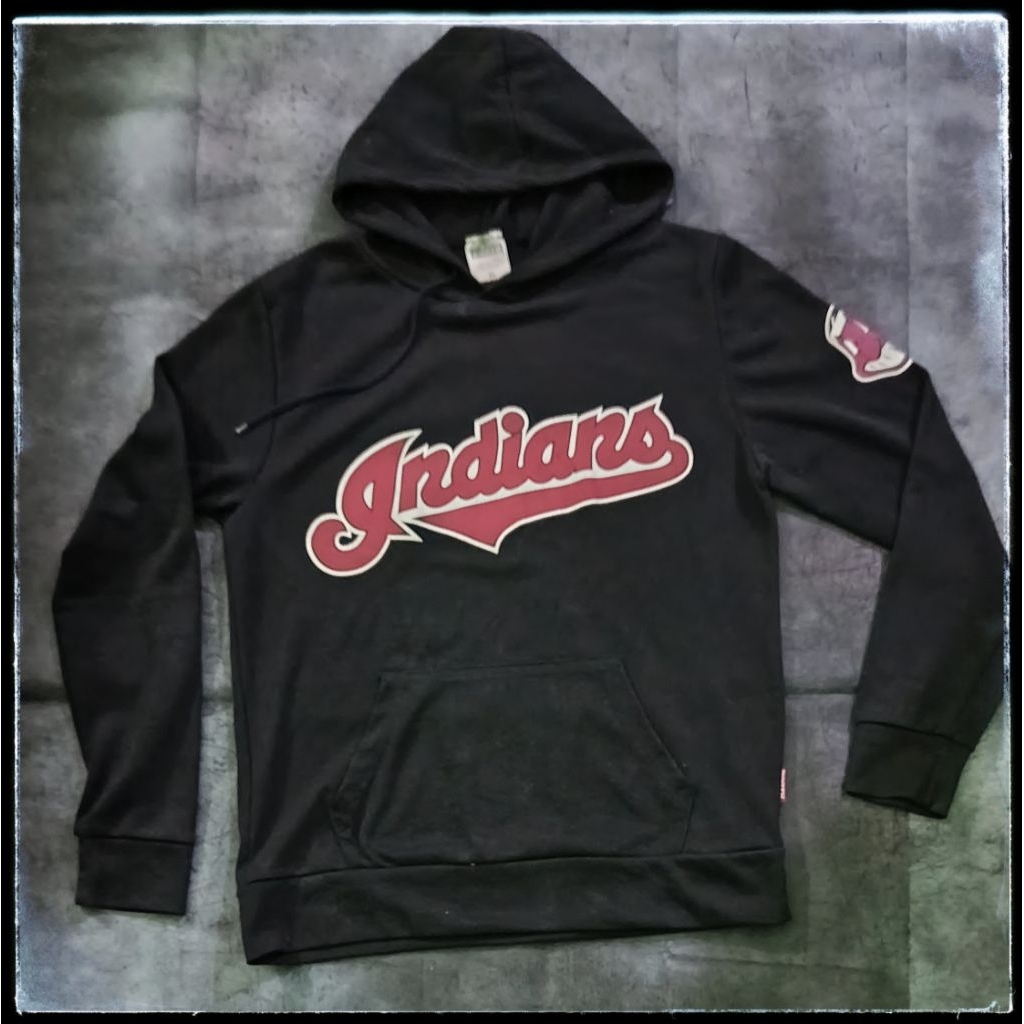 Hoodie unisex vintage bahan katun Cleveland Indians - Borix - Size M