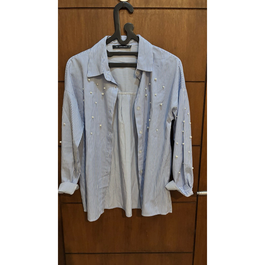 preloved kemeja salur salur