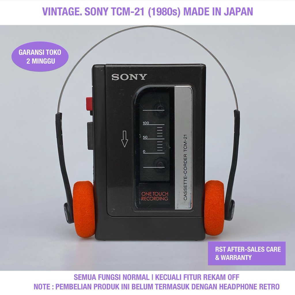 Vintage Walkman. Sony TCM-21 (1980s) Made in Japan | Built in Speaker
