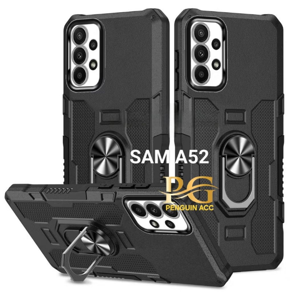 Casing SAMSUNG A52 Hard Case Ring Armor Robot Standing Handphone