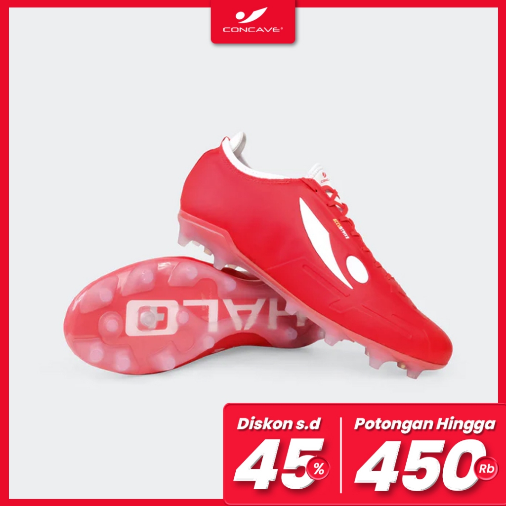 Concave Sepatu Sepak Bola Halo Maze AG Red White