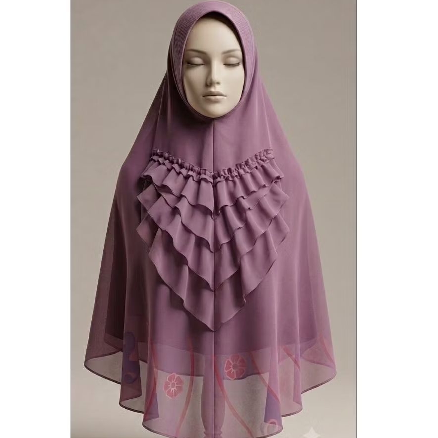 Jilbab Khimar 3 Layer Wanita Preloved Kondisi Bagus
