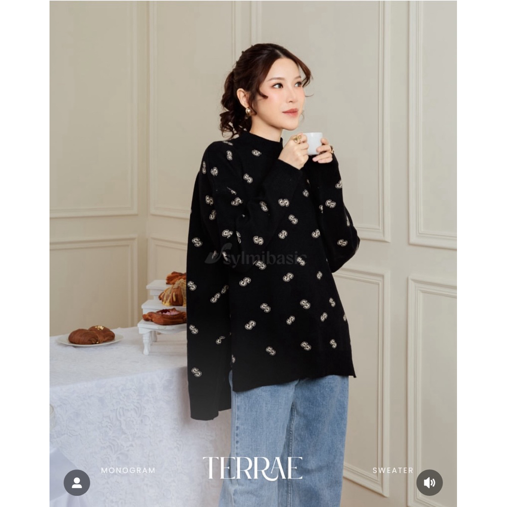 Terrae Monogram Sweater by SYLMI BASIC