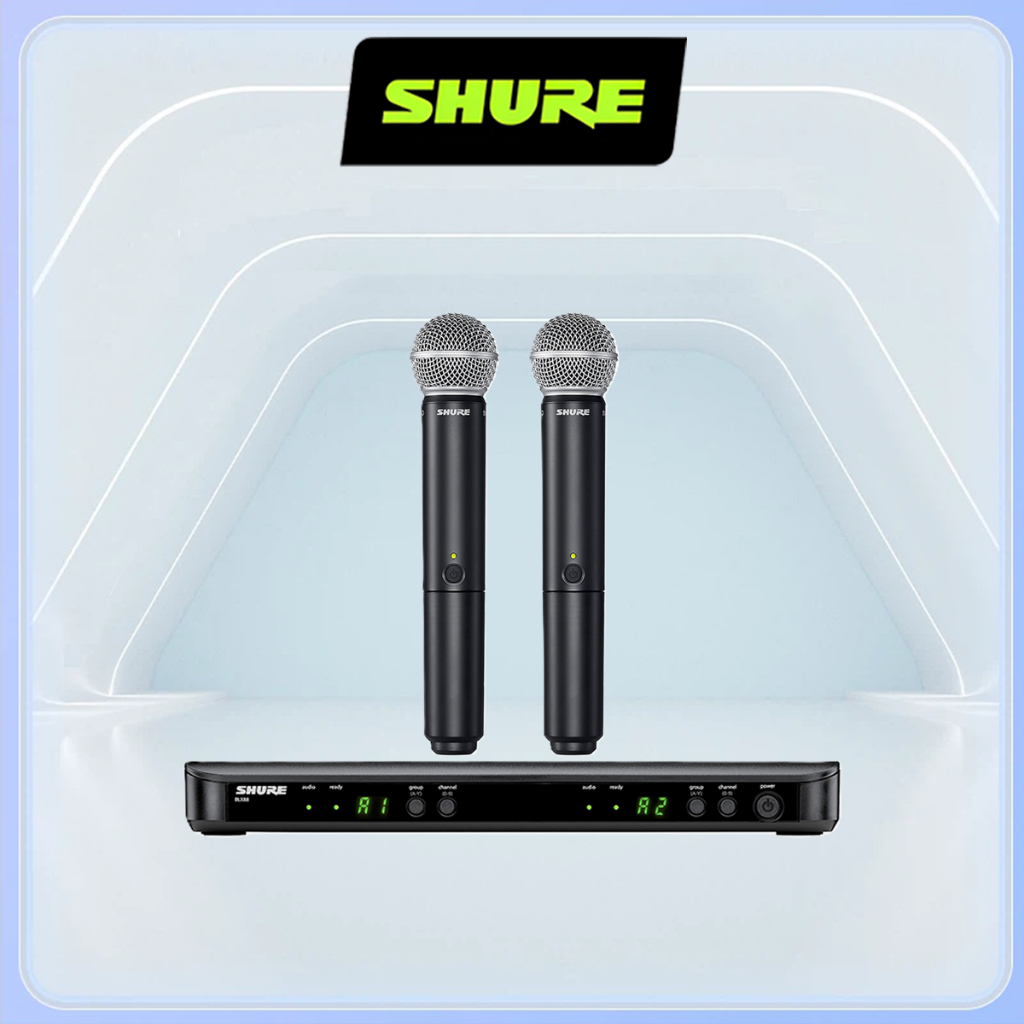 Sistem Mikrofon Tangan Nirkabel SHURE BLX288/SM58 untuk Vokal