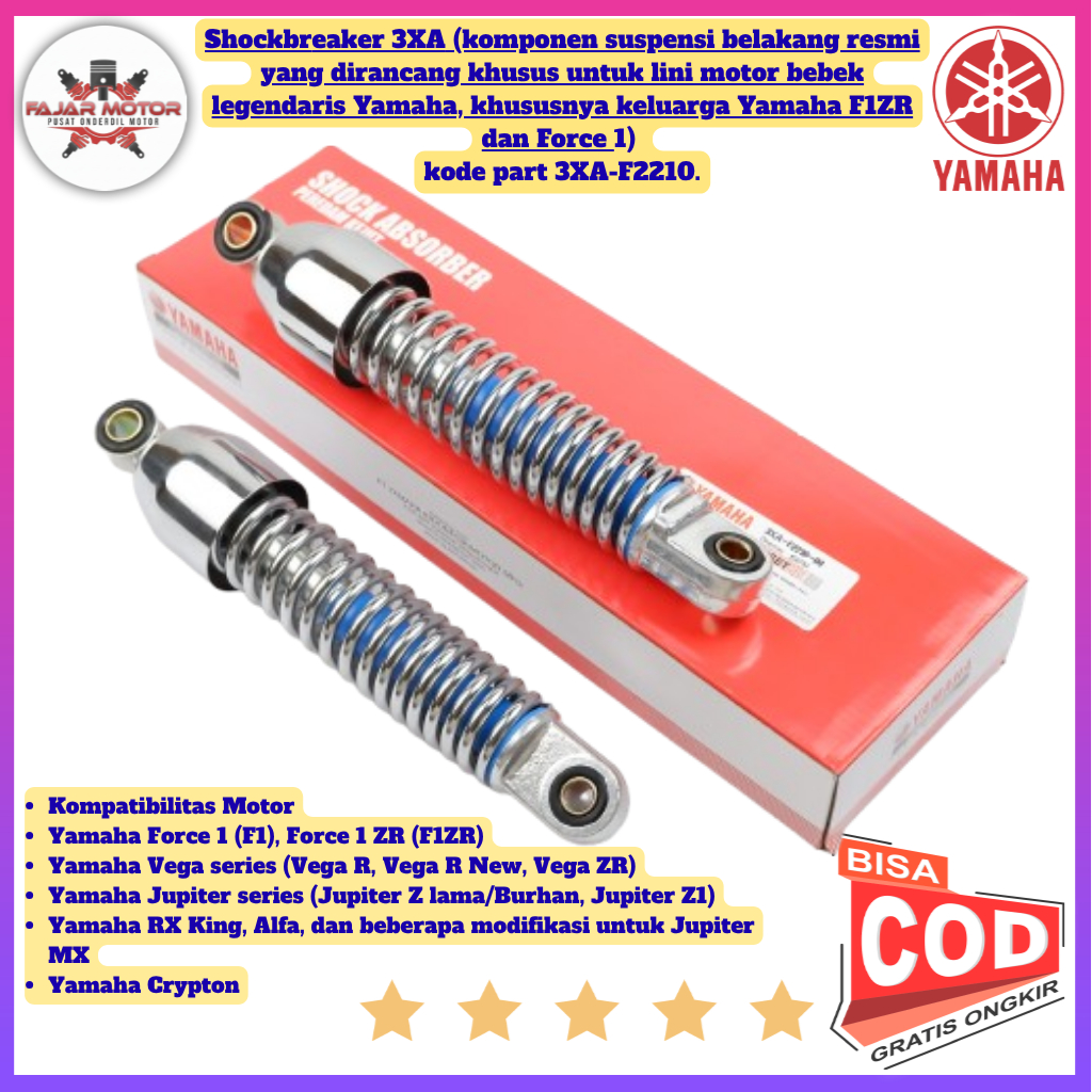 Shockbreaker Belakang 3XA Original F1ZR Force 1 Vega R Jupiter Z KODE PART : 3XA-F2210-00