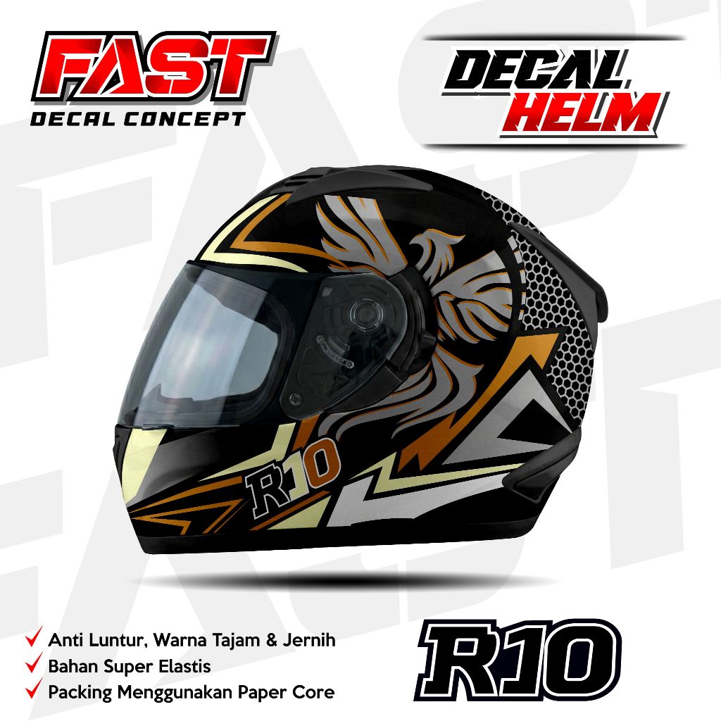 Decal stiker helm KYT R10 Full face Motif Abstrak Racing Livery Abstrak HELM KYT R10 Design Sticker 