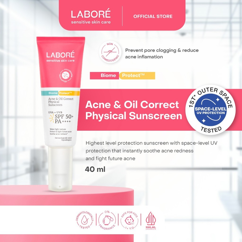 Labore Biome Protect Sunscreen SPF 50 Acne Oil Correct 40ml – Sunscreen Perlindungan & Oil Control (