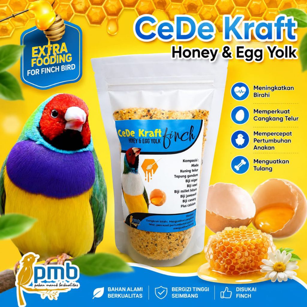 egg food extra fooding burung finch cede kraft honey & egg yolk PMB 200gr