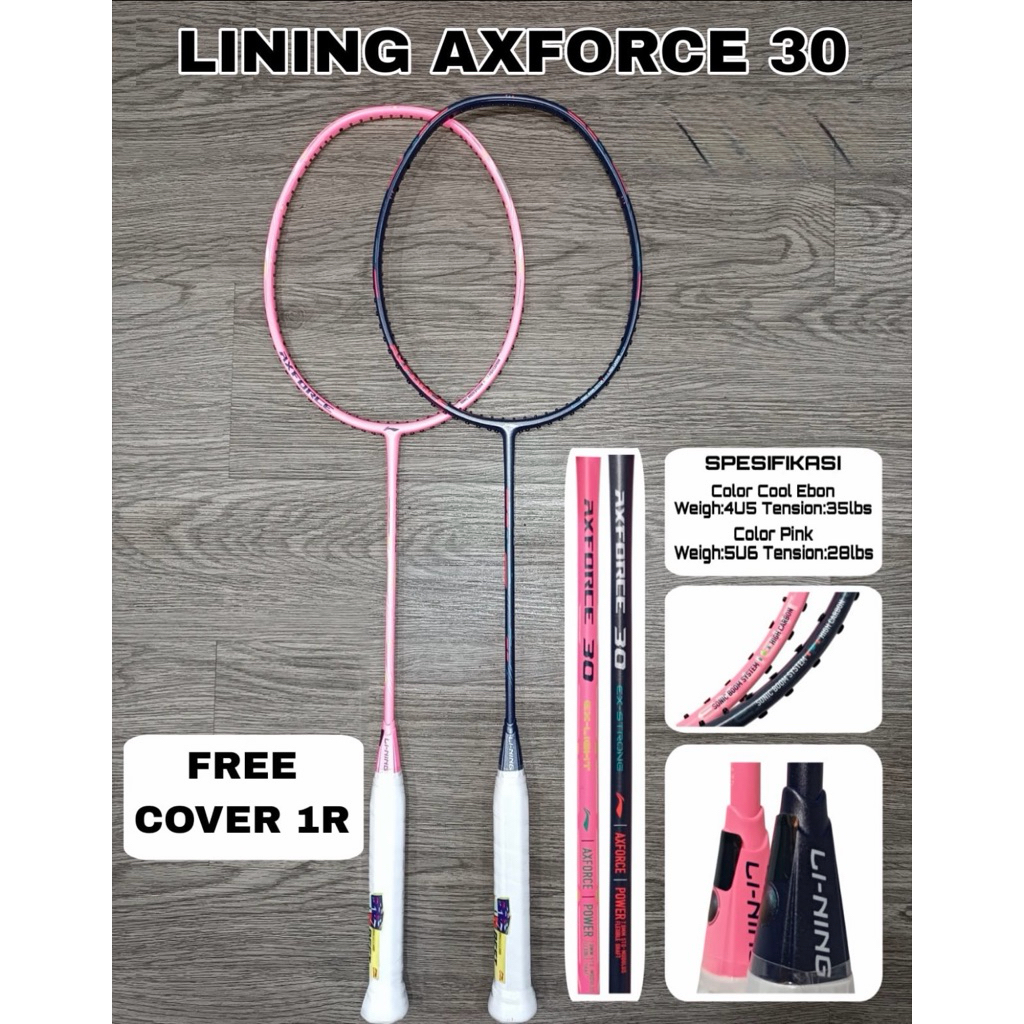 RAKET ORIGINAL LINING 100% Raket Badminton Lining Original   Axforce 30 Ex-Strong