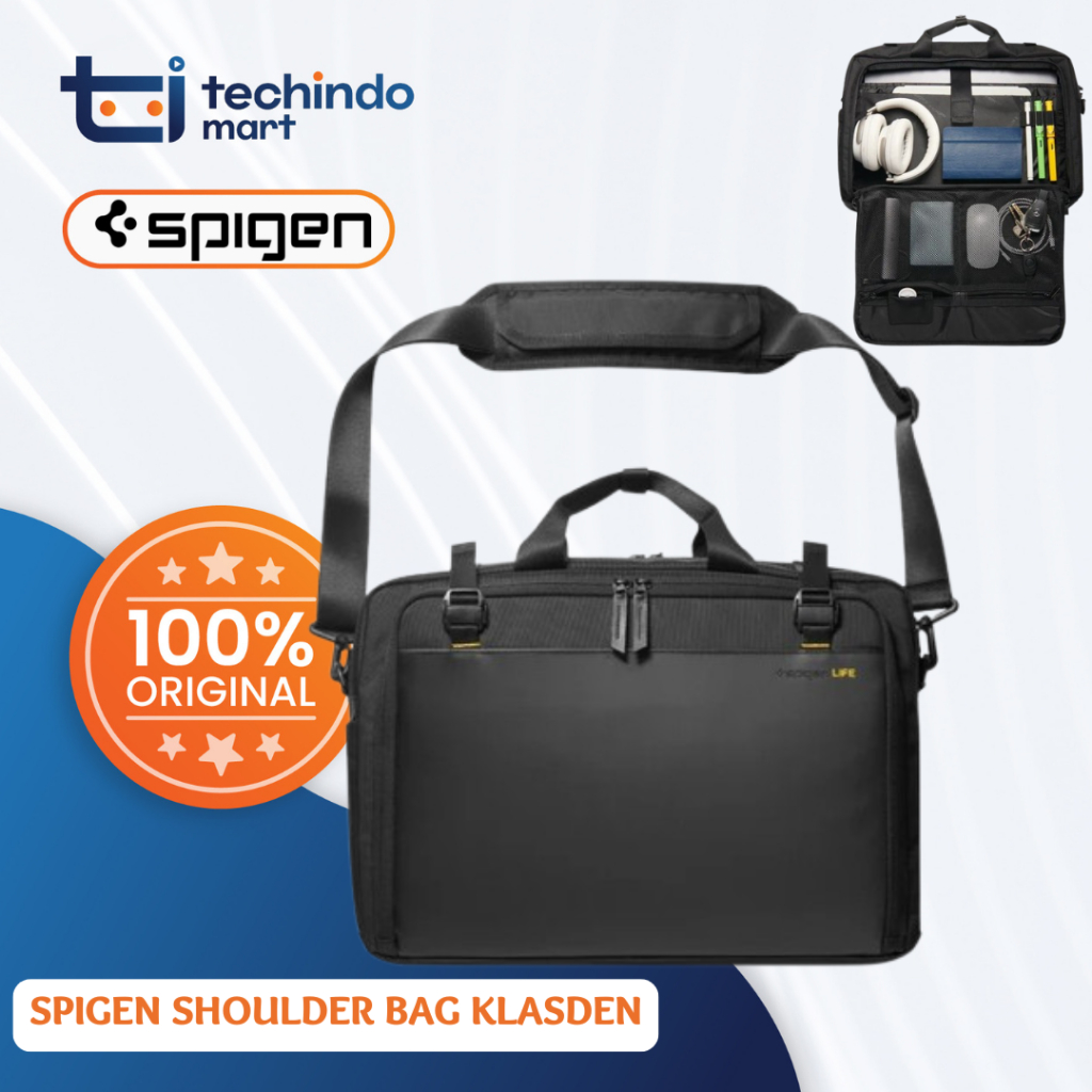 SPIGEN Tas Selempang Bahu Laptop Business Shoulder Bag Life Klasden Travel Friendly Black Sleeve