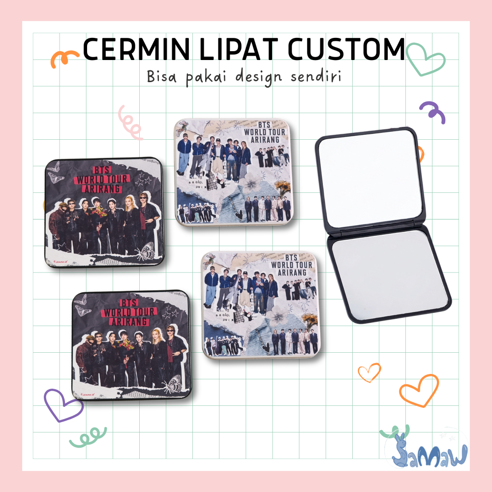 Cermin Lipat BTS Arirang | Kaca Mini Rias K-Pop | Freebies