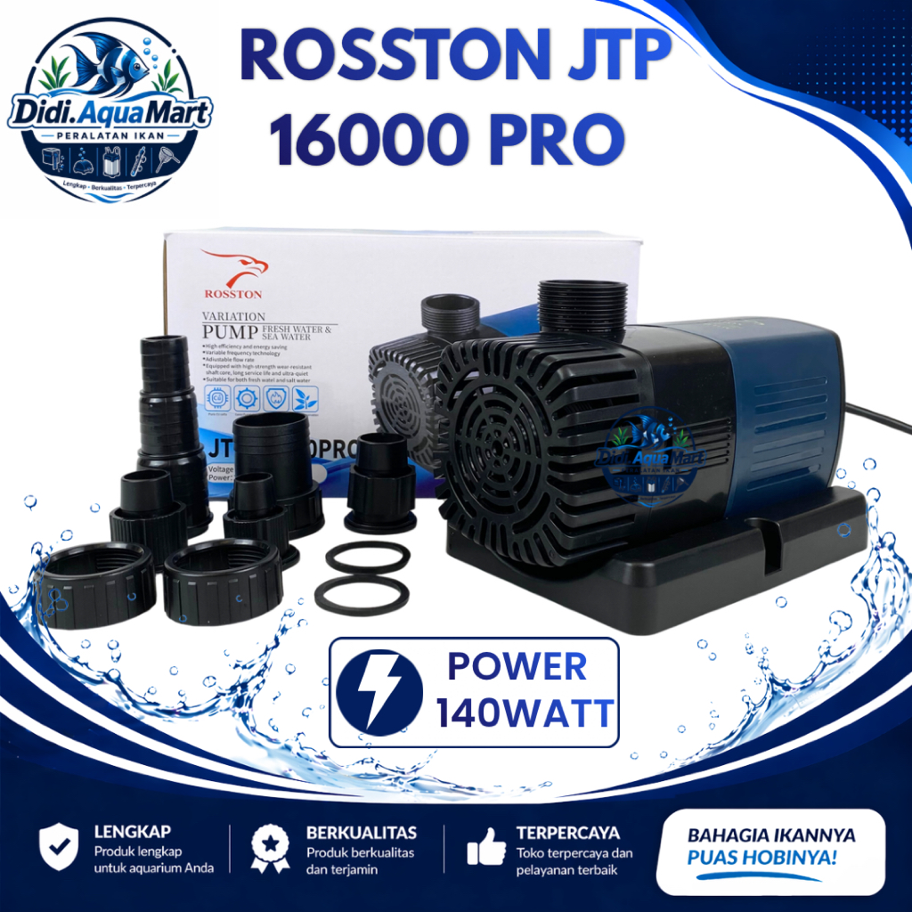ROSSTON JTP 16000 PRO Pompa Submersible Kolam Ikan Koi Low Watt