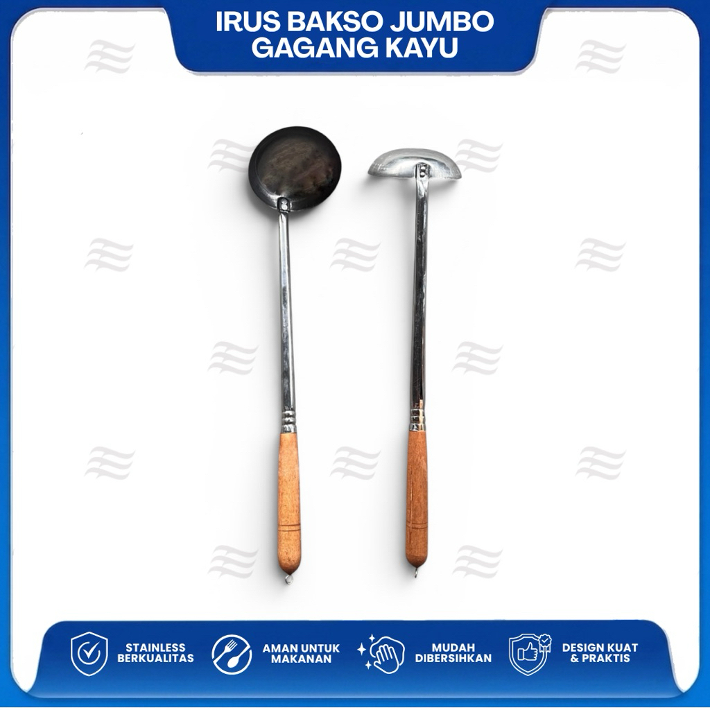 Irus Bakso Gagang Kayu / Irus Sayur / Irus Stainless Gagang Kayu