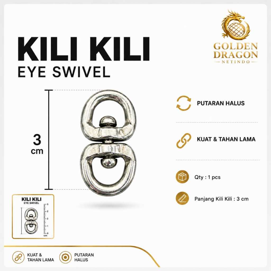 KILI KILI EYE SWIVEL 3 CM - SWIVEL PANCING STAINLESS DAN KUAT