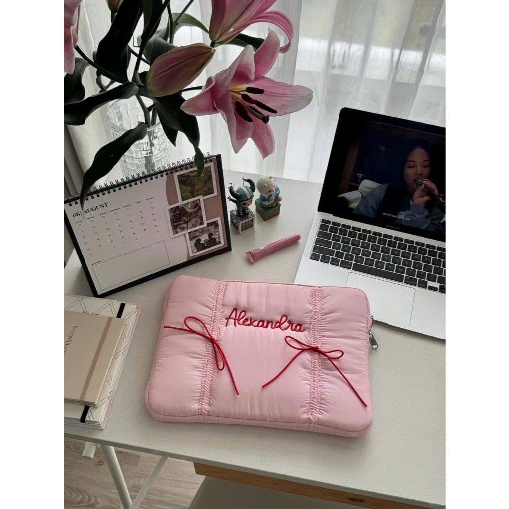 Laptop Case Pink | Custom Pink Laptop Bag Cover Ipad Case Coquette Aesthetic