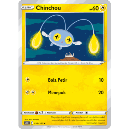 Chinchou 035/100 Neraka Sirna S11 - KARTU POKEMON TCG INDONESIA