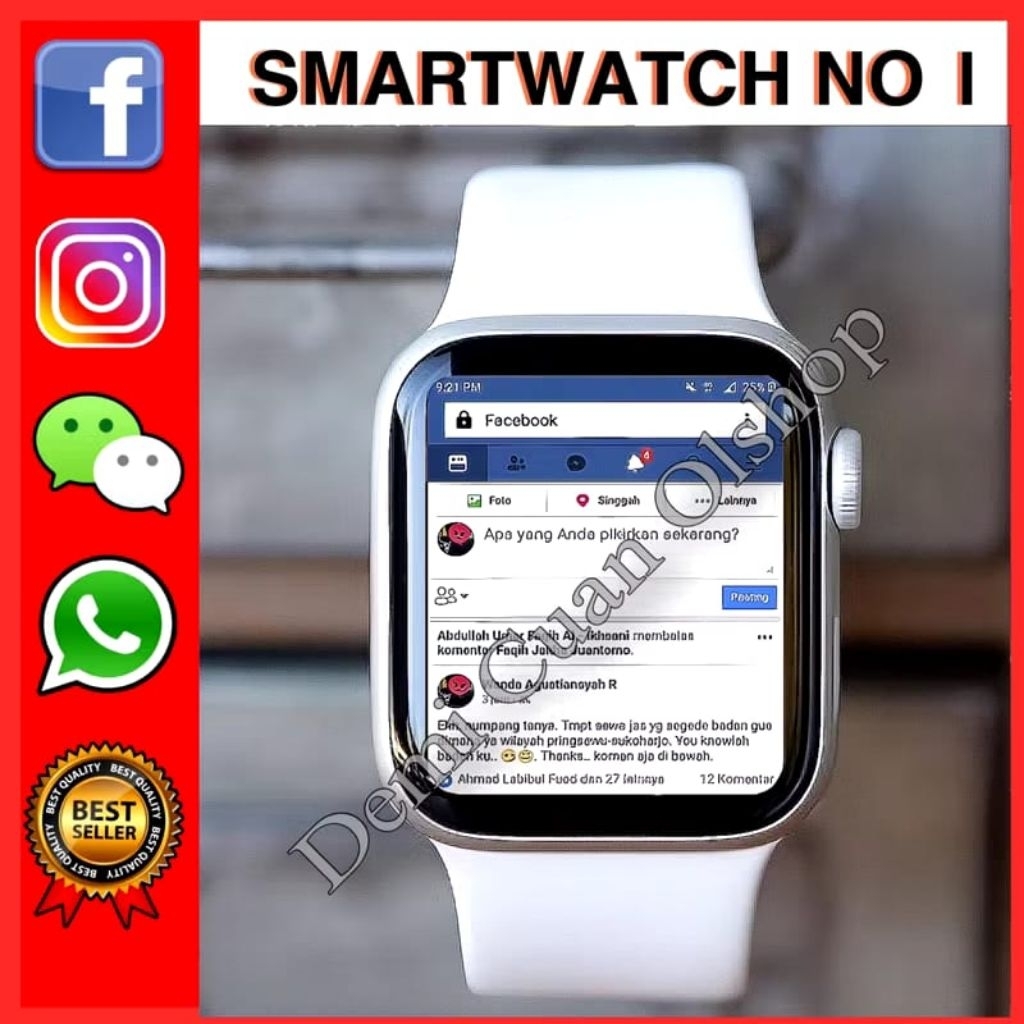 jam tangan pintar android smartwatch anti air bisa wa fb tiktok dll
