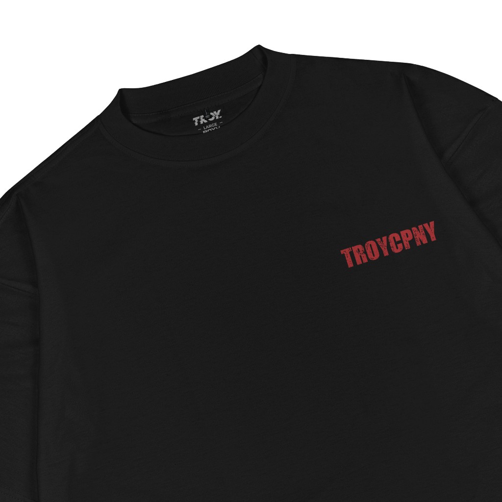 Troy Company Boxy Oversize Tshirt Black Lead - Kaos Pria Boxy Oversize Hitam MBD 3107
