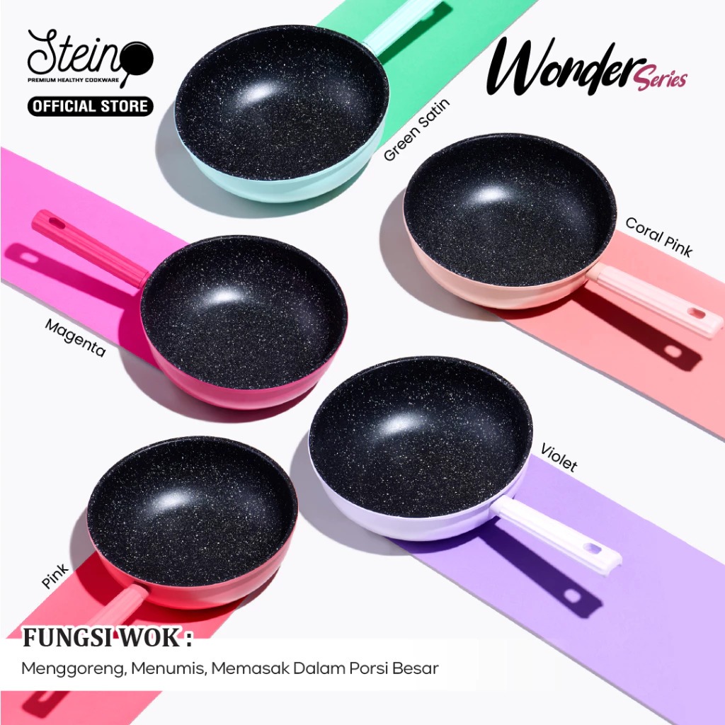 STEIN Wonder Series Wok Pan Wajan Penggorengan Stein 5 Layers Coating Wok Marble
