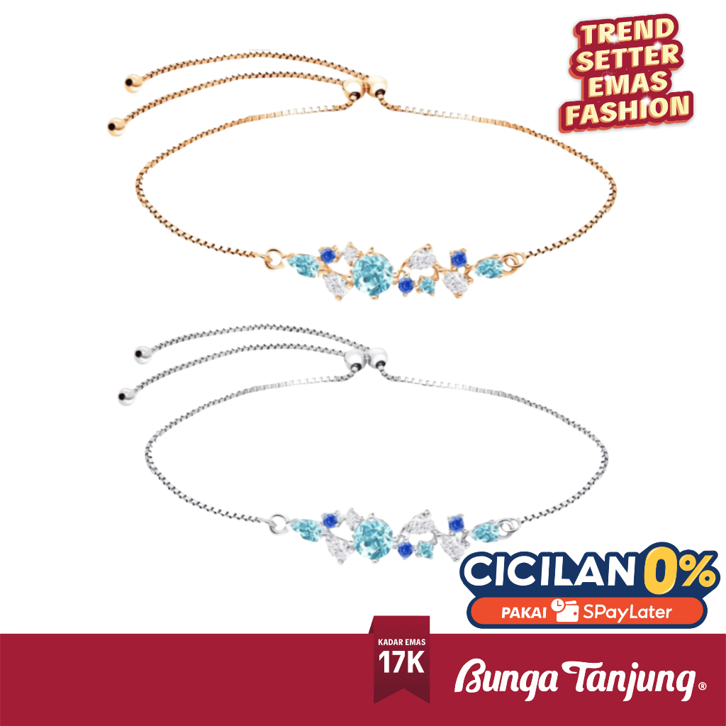GELANG FROZEN SERIES - SDW GOLD - EMAS 18K - BUNGA TANJUNG GOLD