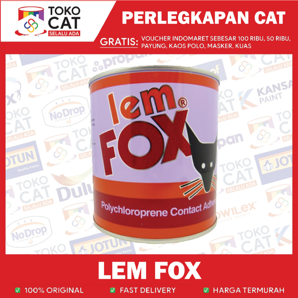 Lem Fox Putih 1 KG BOTOL / Lem Kayu Putih Fox / Lem Serbaguna