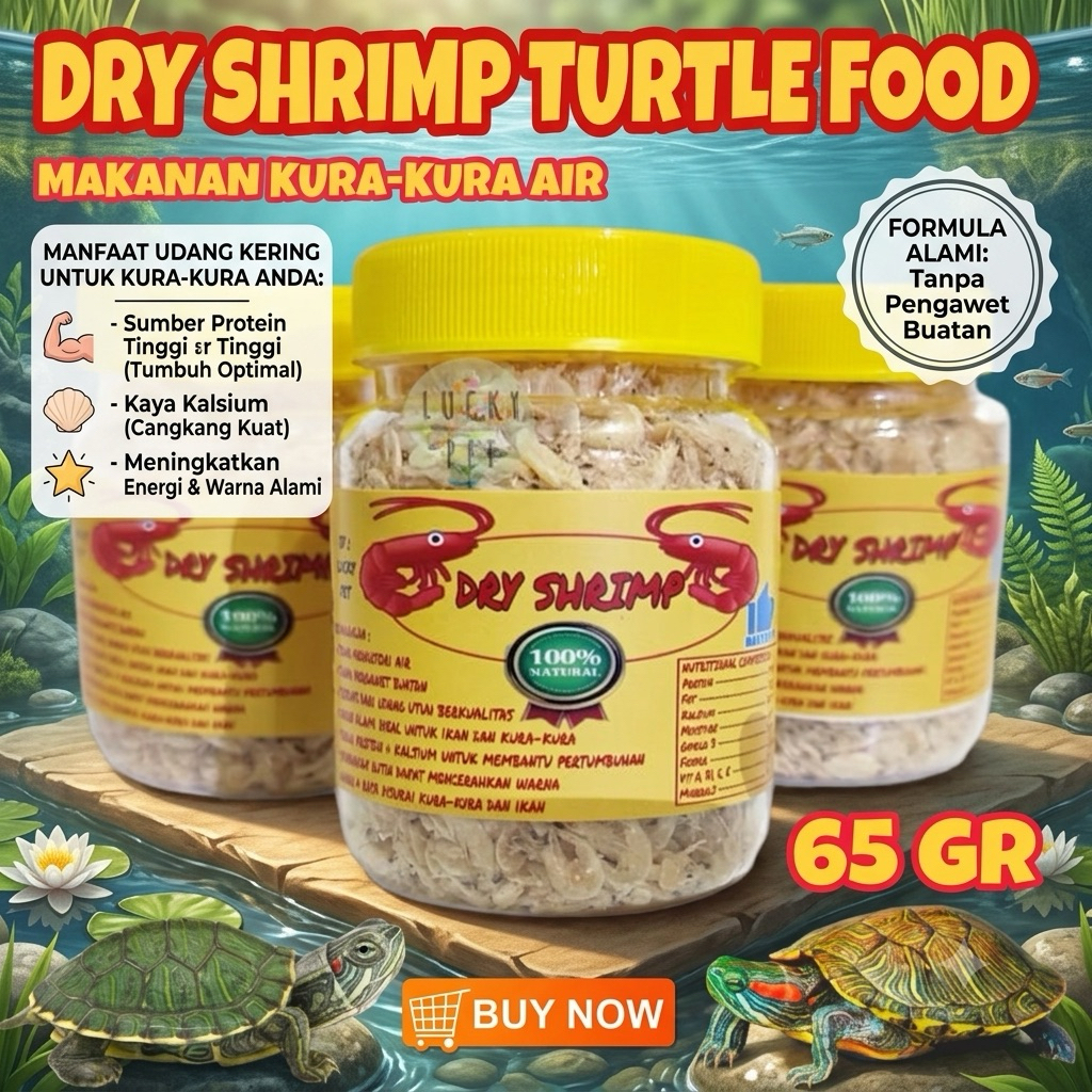 DRY SHRIMP udang kering pakan makanan kura kura air brazil res reptil TERMURAH