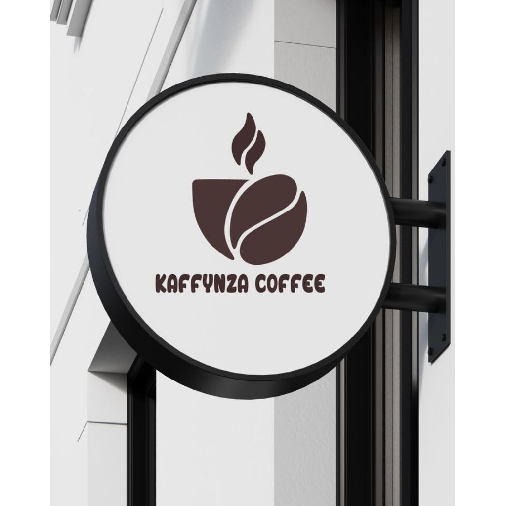 Neon Box Bulat Custom Logo Coffee Shop | Neon Box Double Side | Sign Cafe LED