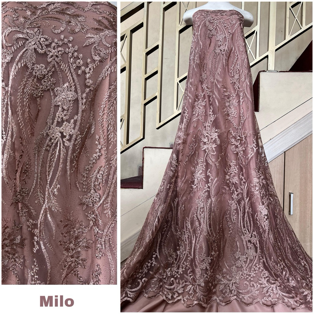 kain tile/tulle bordir pingiran glitter kain tile brokat tile glitter tile akar tile mutiara tile po