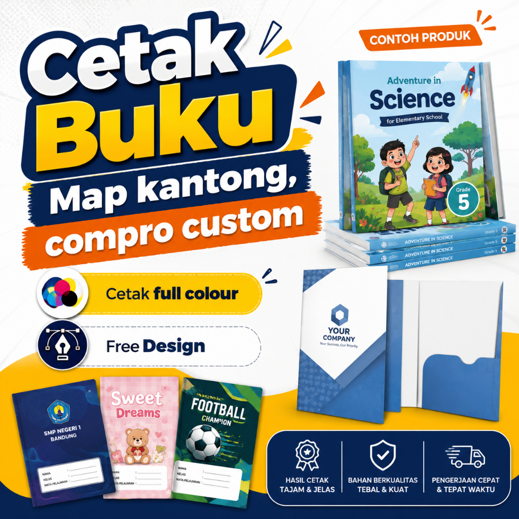 CETAK STOPMAP CUSTOM / MAP KERTAS FOLDER ORGANIZER FOLIO F4 INSTANSI / SEKOLAH / KANTOR CUSTOM