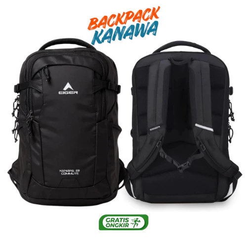 Baru Eger Kanawa Commute 28 1.0 Laptop Backpack Black Tas Punggung Pria Ransel Laptop Expandable USB