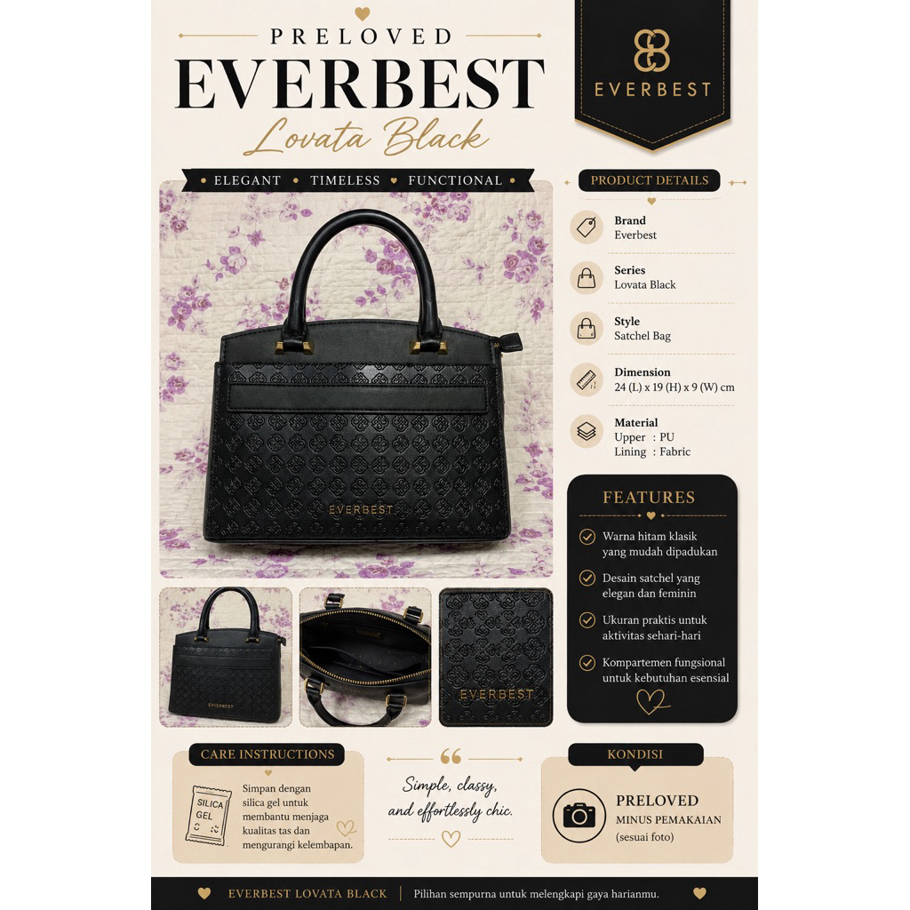 Everbest Lovata Black Bag Preloved
