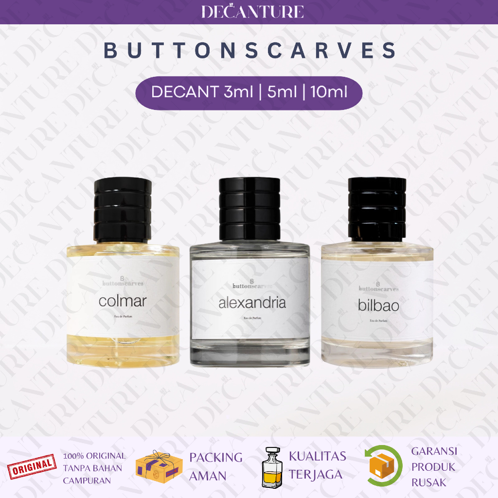 (DECANT) Parfum Buttonscarves Alexandria | Colmar | Bilbao Eau de Parfum 3ml/5ml/10ml