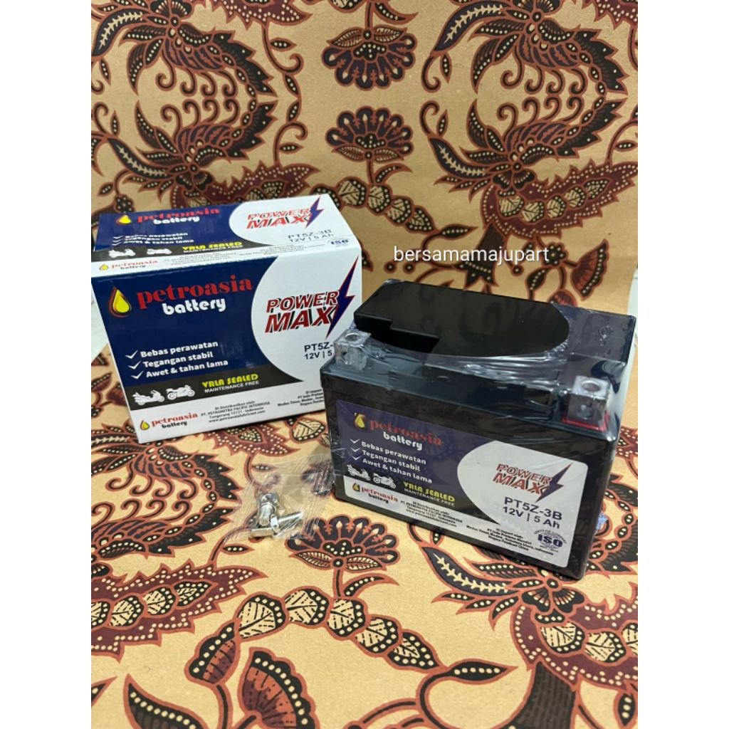 AKI   PETROASIA POWER MAX PT5Z-3B 12VOLT  beat Mio Revo absolut Supra dll