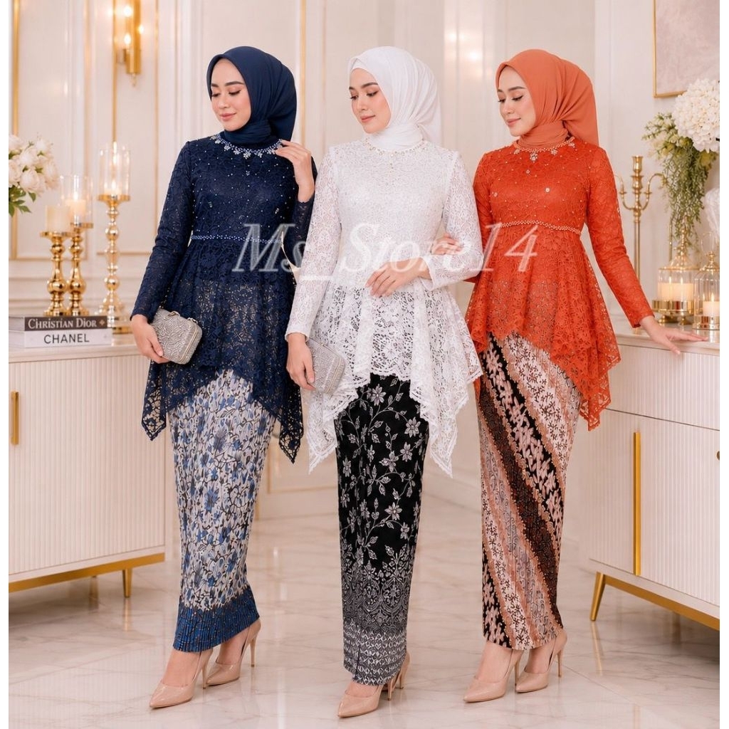 Setelan Kebaya Brokat Kaka / Kebaya Pesta / Kebaya Wisuda / Kebaya Modern / Kebaya Cantik / Kebaya K
