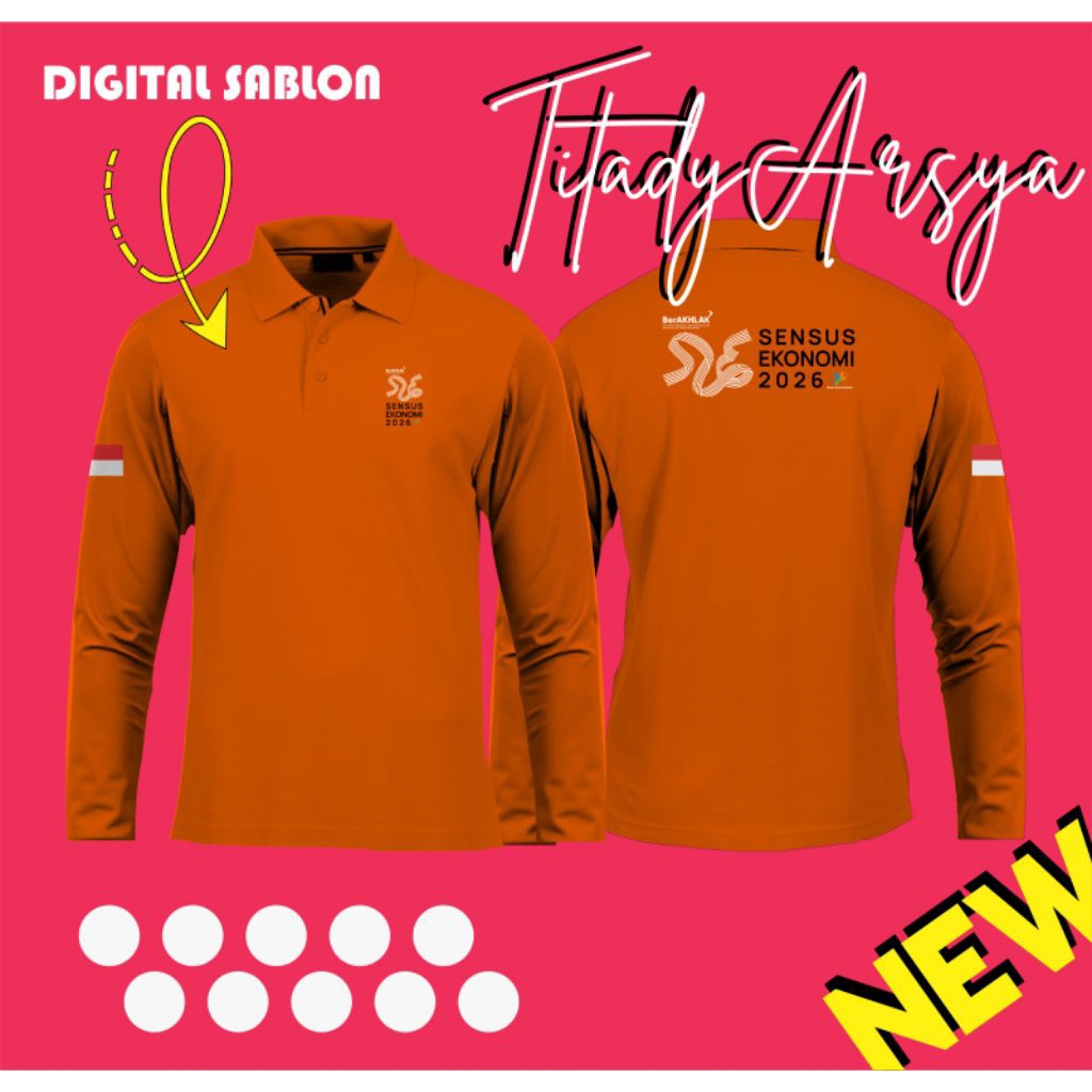SENSUS EKONOMI Polo shirt kaos kerja kaos tugas sensus ekonomi th 2026 bisa untuk pria dan wanita