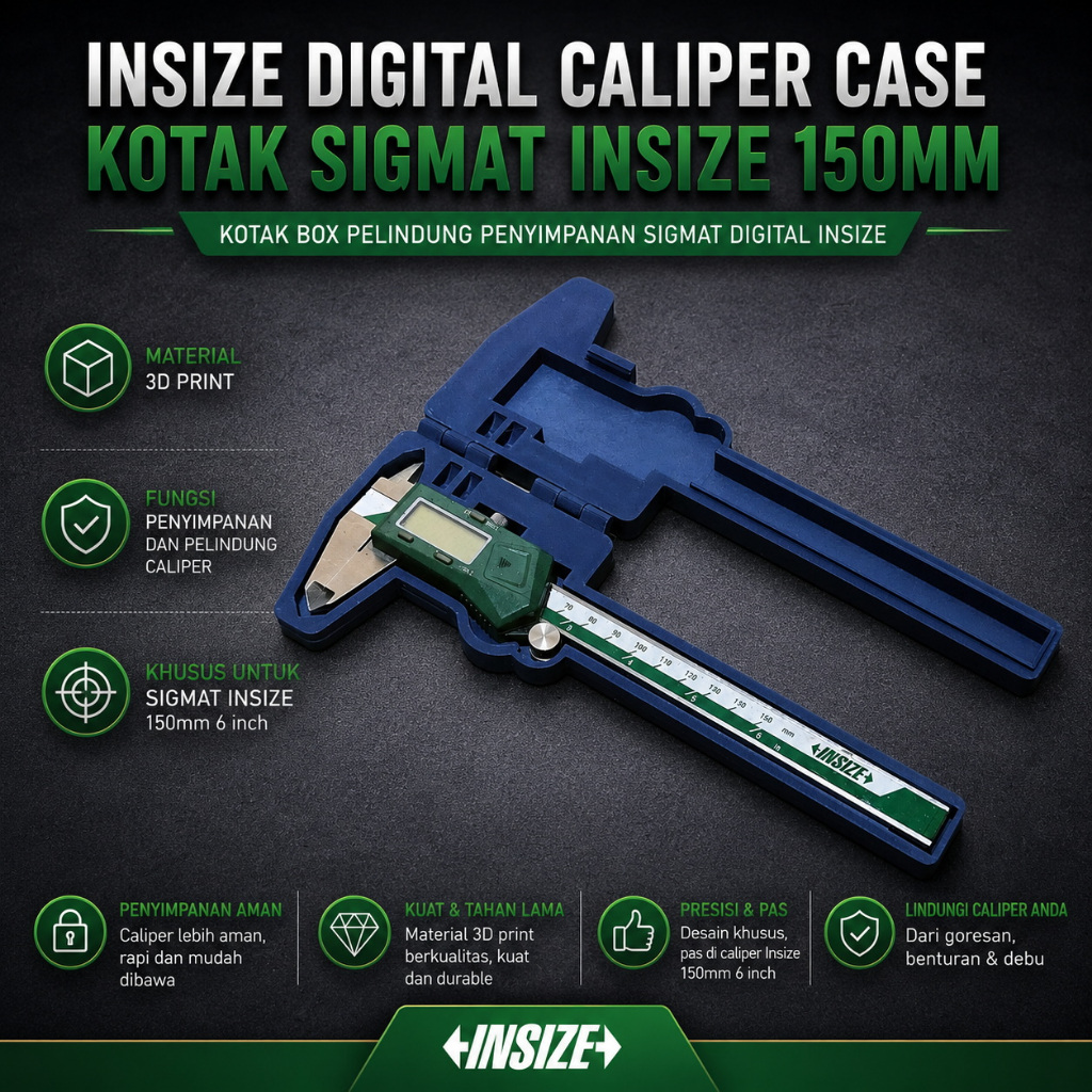 Insize Digital Caliper Case - Kotak Pelindung Sigmat Digital Insize 150mm 6 Inch