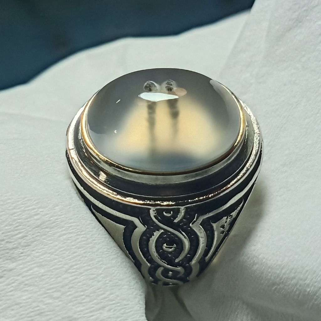 Batu Sodo Lanang Manten - Sodo Lanang Combong - Cincin Batu Akik - Batu Akik Kristal
